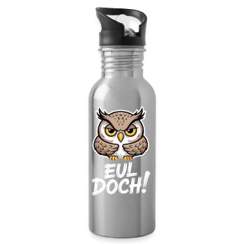 Hibou Mais chouettes drôles qui hurlent Mais chouette mignonne - Gourde avec paille intégrée - argent clair - Droite