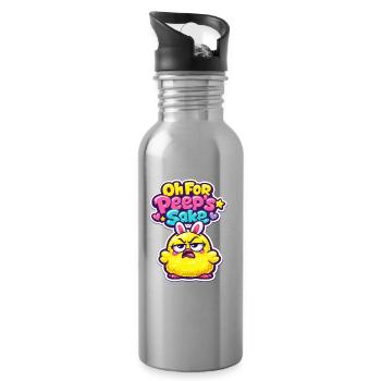 Voilà toi poussin, Pâques, Enfants, Poulet - Gourde avec paille intégrée - argent clair - Droite