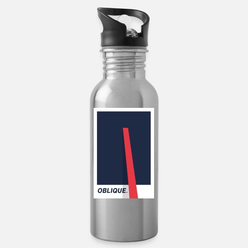 Oblique. Déclaration sur la typographie moderne - Gourde avec paille intégrée - argent clair