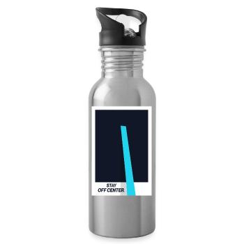 Stay Off Center. Modern Design Statement - Water bottle with straw - silver - Right