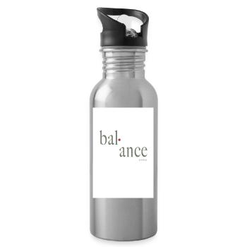 Balance Typografie Design mit Lautschrift - Trinkflasche mit integriertem Trinkhalm - Lightsilver - Rechts