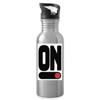 ON Statement Poster Minimal Design - Water bottle with straw - silver - Right