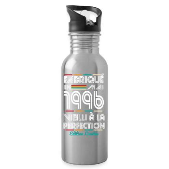 30th Anniversary - Made in May 1996 - Water bottle with straw - silver - Right