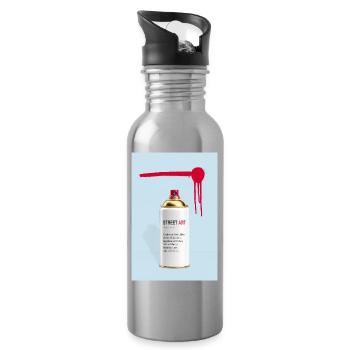 Conception de Spray Art de Définition de l’Art de Rue - Gourde avec paille intégrée - argent clair - Droite