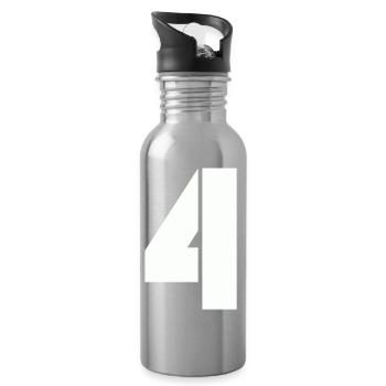 4 - Water bottle with straw - silver - Right