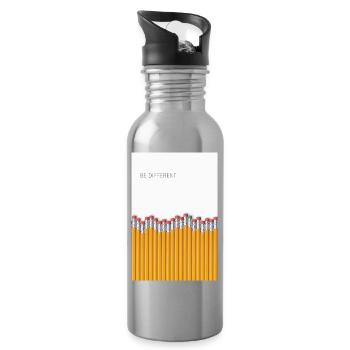 Un design minimaliste différent - Gourde avec paille intégrée - argent clair - Droite