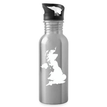 england_country - Water bottle with straw - silver - Right