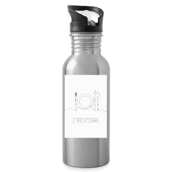 Gerichtssaal Wortspiel Minimalistisch - Trinkflasche mit integriertem Trinkhalm - Lightsilver - Rechts
