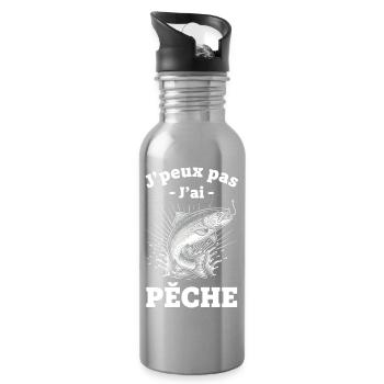 J'peux pas j'ai Pêche - Gourde avec paille intégrée - argent clair - Droite