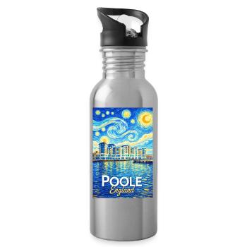 Poole England Hafen im Sternenstil - Trinkflasche mit integriertem Trinkhalm - Lightsilver - Rechts