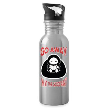 Spiel Geh weg, ich bin am guten Teil. - Trinkflasche mit integriertem Trinkhalm - Lightsilver - Rechts