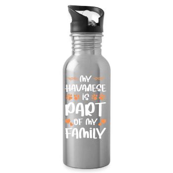 Amour de la Famille Havanaise - Gourde avec paille intégrée - argent clair - Droite