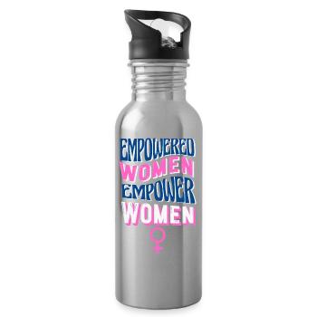 EMPOWER WOMEN – EMPOWER THE WORLD ♀ GIRL POWER - Water bottle with straw - silver - Right