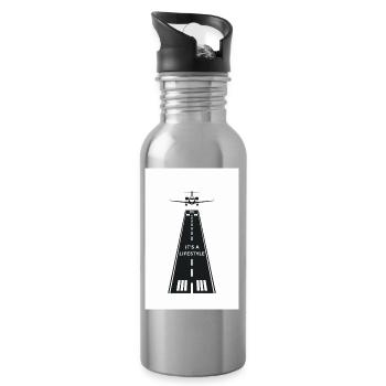 Aviation Runway Design – It’s a Lifestyle - Trinkflasche mit integriertem Trinkhalm - Lightsilver - Rechts
