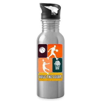 Rule the Court - Basketball - Trinkflasche mit integriertem Trinkhalm - Lightsilver - Rechts