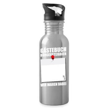 Gästebuch Bürgersteigbier Ortskontrollfahrt OKF - Trinkflasche mit integriertem Trinkhalm - Lightsilver - Rechts