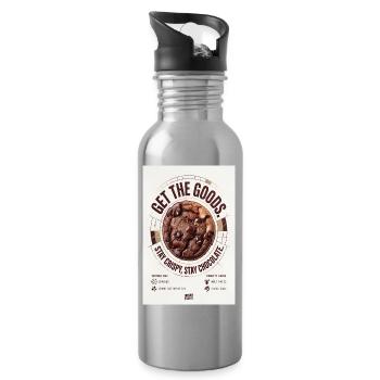 Get The Goods Chocolate Cookie Badge - Water bottle with straw - silver - Right