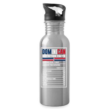 Dominikanische Republik Flagge Dom Rep Stolz - Trinkflasche mit integriertem Trinkhalm - Lightsilver - Rechts