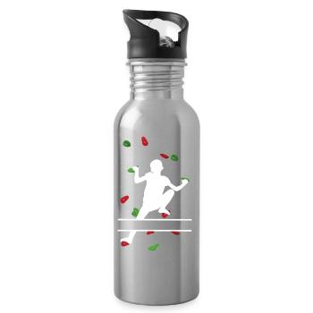 Kids White Climbing Wall – Custom Adventure - Water bottle with straw - silver - Right