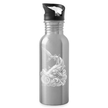 Conception du requin-marteau - Gourde avec paille intégrée - argent clair - Droite
