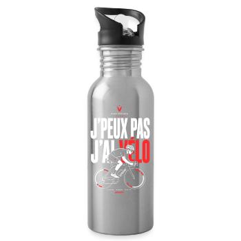J’Peux Pas J’Ai Vélo Racing Style - Gourde avec paille intégrée - argent clair - Droite