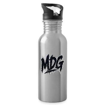 MDG Graffiti Duktus Urban Street Art - Water bottle with straw - silver - Right