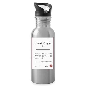 Teacher Testimonial Funny Farewell Gift - Water bottle with straw - silver - Right