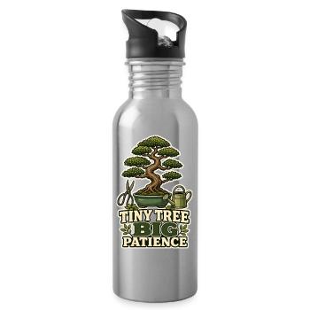 PETIT ARBRE GRAND PATIENCE Plantes - Gourde avec paille intégrée - argent clair - Droite