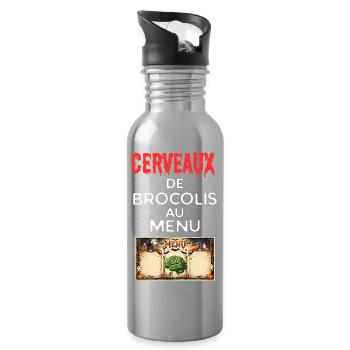 Cerveaux de Brocolis au Menu - Gourde avec paille intégrée - argent clair - Droite