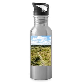 Sentier des Dunes à Søndervig, Danemark - Gourde avec paille intégrée - argent clair - Droite