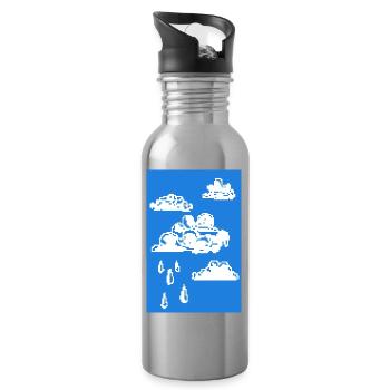 Nuages de pixels - Gourde avec paille intégrée - argent clair - Droite