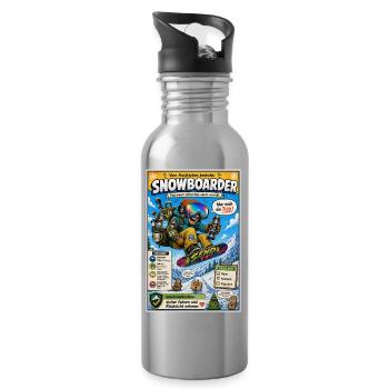 Der Snowboarder – nur noch ein Trick - Trinkflasche mit integriertem Trinkhalm - Lightsilver - Rechts