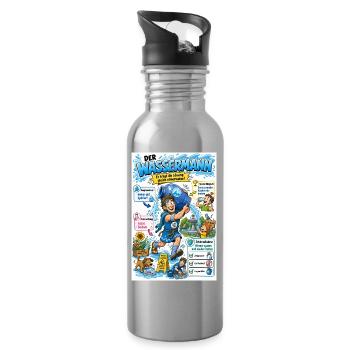 Der Wassermann – die Lösung eimerweise - Trinkflasche mit integriertem Trinkhalm - Lightsilver - Rechts