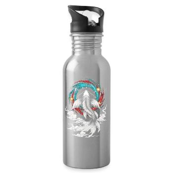 Himmlische Koi ⭐ - Trinkflasche mit integriertem Trinkhalm - Lightsilver - Rechts