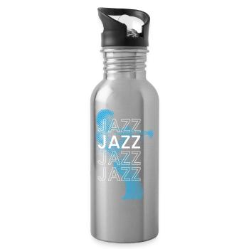 Affiche de club de jazz - Gourde avec paille intégrée - argent clair - Droite