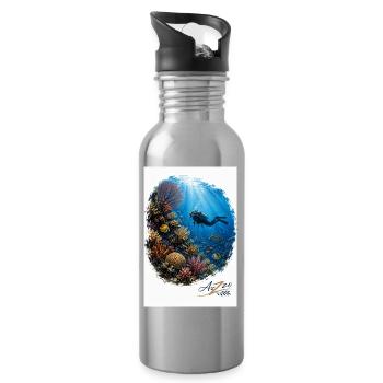 Azzo Unterwasser-Abenteuer - Trinkflasche mit integriertem Trinkhalm - Lightsilver - Rechts