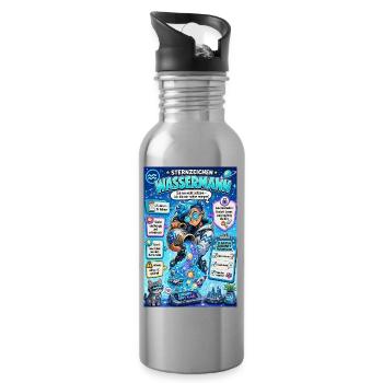 Wassermann - Zukunft? Ich bin schon morgen, klar! - Trinkflasche mit integriertem Trinkhalm - Lightsilver - Rechts