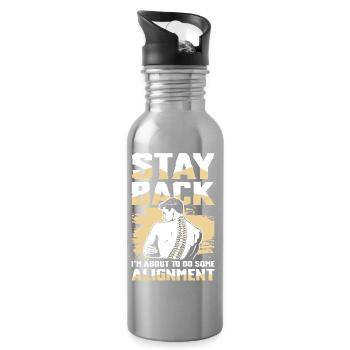 Rückzug Ich Mache Eine Ausrichtung - Trinkflasche mit integriertem Trinkhalm - Lightsilver - Rechts