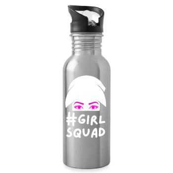 Girl Squad Pink Augen Frauen Party Geschenk - Trinkflasche mit integriertem Trinkhalm - Lightsilver - Rechts