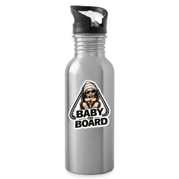 Baby on Board Sticker  - Trinkflasche mit integriertem Trinkhalm - Lightsilver - Rechts