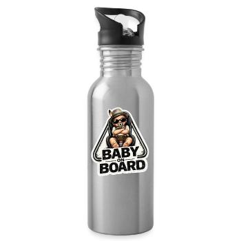 Baby on Board Sticker  - Trinkflasche mit integriertem Trinkhalm - Lightsilver - Rechts