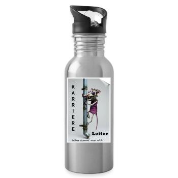 Karriereleiter Ratte Karikatur - Trinkflasche mit integriertem Trinkhalm - Lightsilver - Rechts