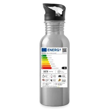 Energy - Trinkflasche mit integriertem Trinkhalm - Lightsilver - Rechts