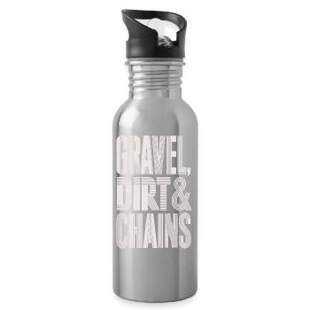 Chemise cadeau de vélo de gravier - Gourde avec paille intégrée - argent clair - Droite