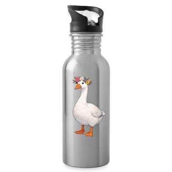 Goose - Water bottle with straw - silver - Right