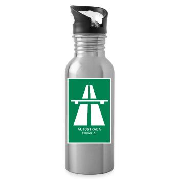 Autostrada Firenze A1 Vintage Poster - Trinkflasche mit integriertem Trinkhalm - Lightsilver - Rechts