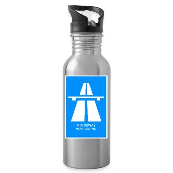 Affiche vintage Motorway Manchester M62 - Gourde avec paille intégrée - argent clair - Droite
