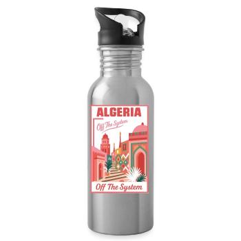Algeria Off The System – Colorful Landscape - Water bottle with straw - silver - Right