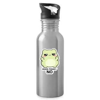 Mood Today: No – Green Kawaii Creature - Water bottle with straw - silver - Right
