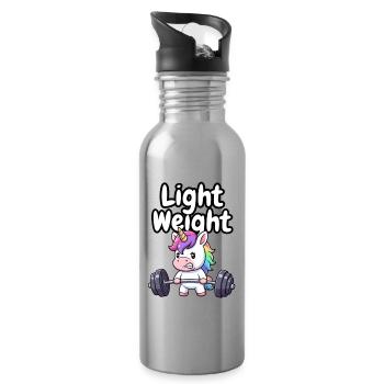 Light Weight Unicorn Lifter - Water bottle with straw - silver - Right